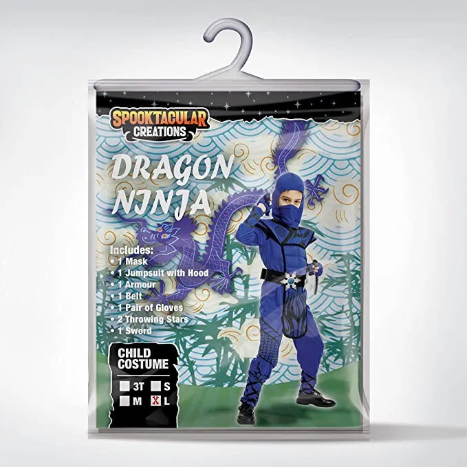 Boys Blue Dragon Ninja Halloween Costume