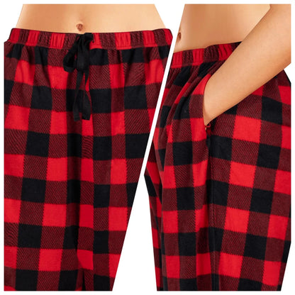 Red and Black Plaid Pajama Pants