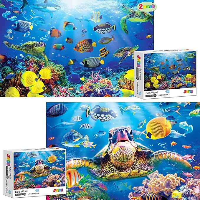 2in1 1000 Pcs Sea Turtle Jigsaw Puzzles