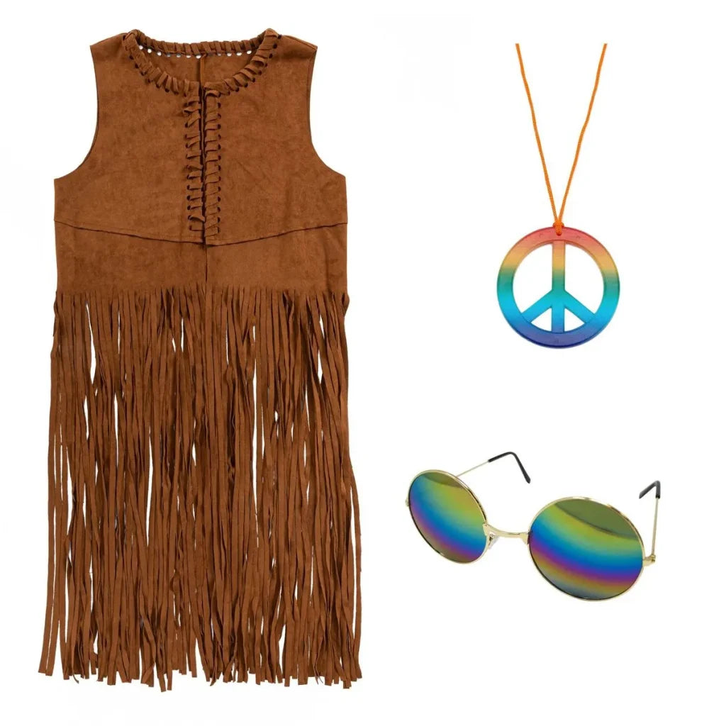 4pcs Womens Hippie Set Halloween Costume