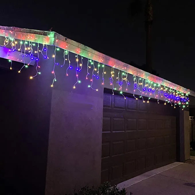 224 LED Multicolor Icicle Christmas Lights