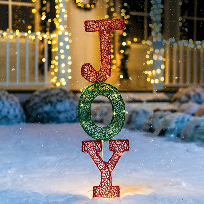 4ft 30 LED Joy Stacked Letters Yard Lights