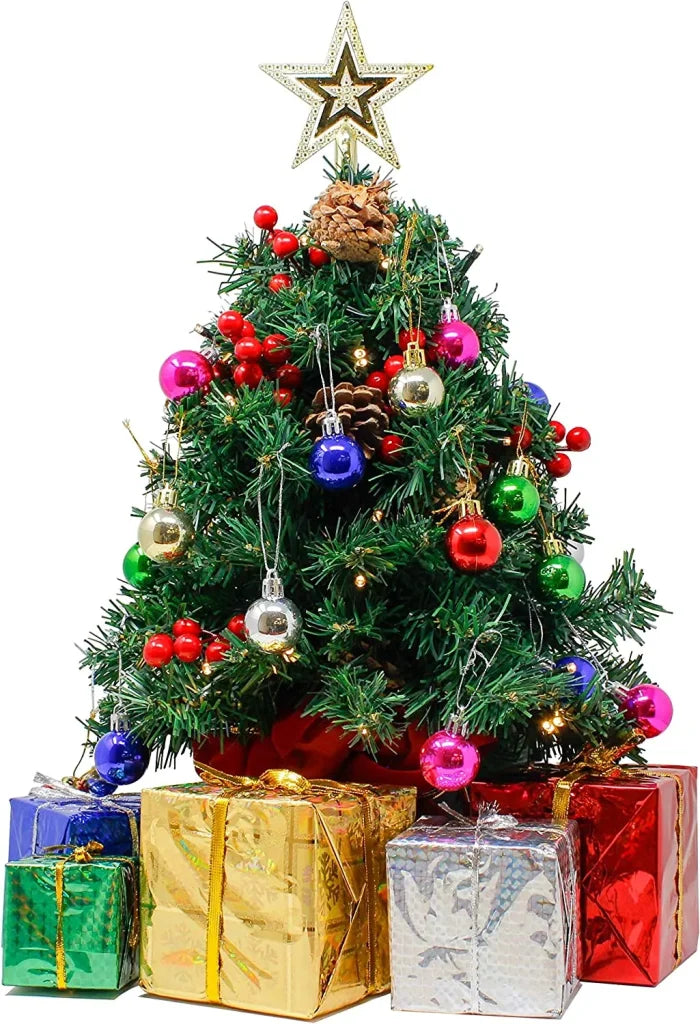 Prelit Tabletop Mini Artificial Christmas Tree 24in