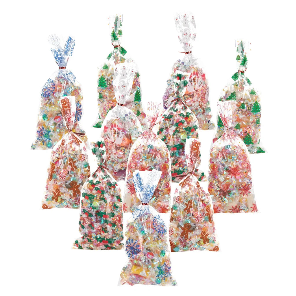 150pcs Clear Christmas Cellophane Treat Bag