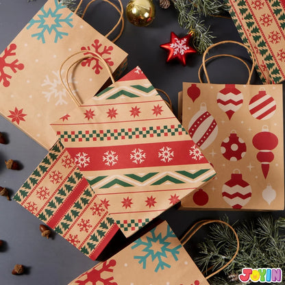 48 Christmas Kraft Gift Bags 7″ x 9″ x 3.5″