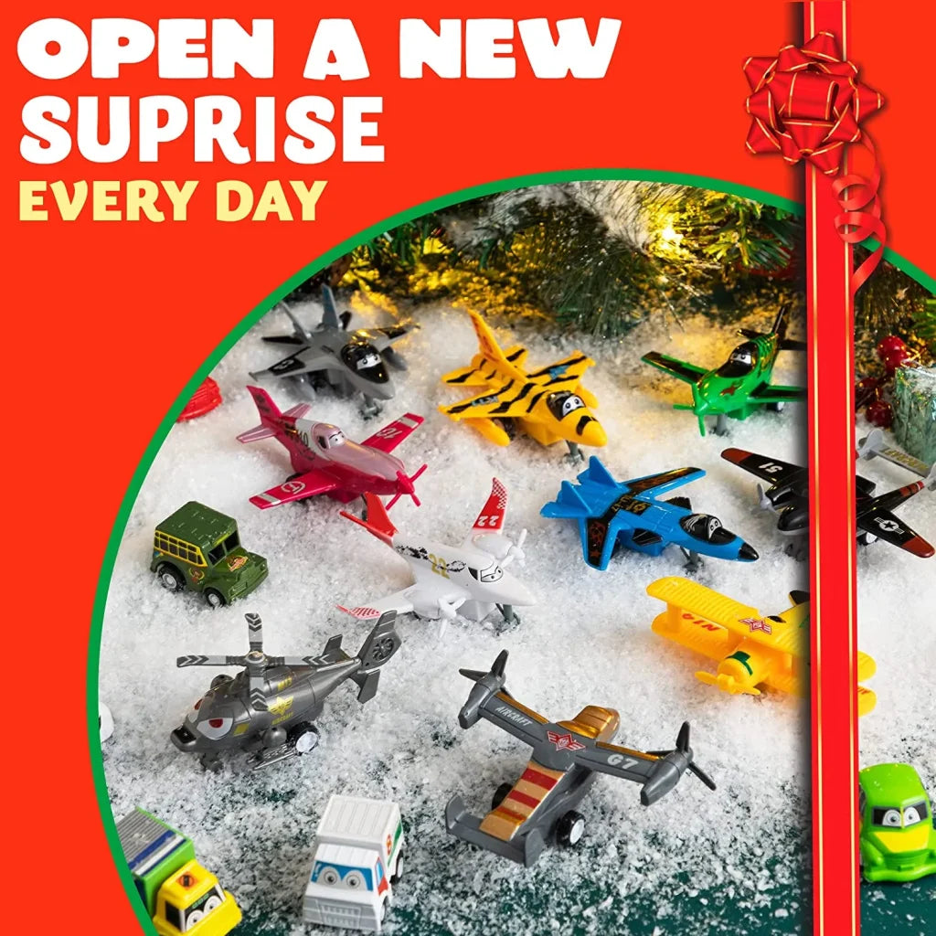 24 Days Airplane and Cars Advent Calendar