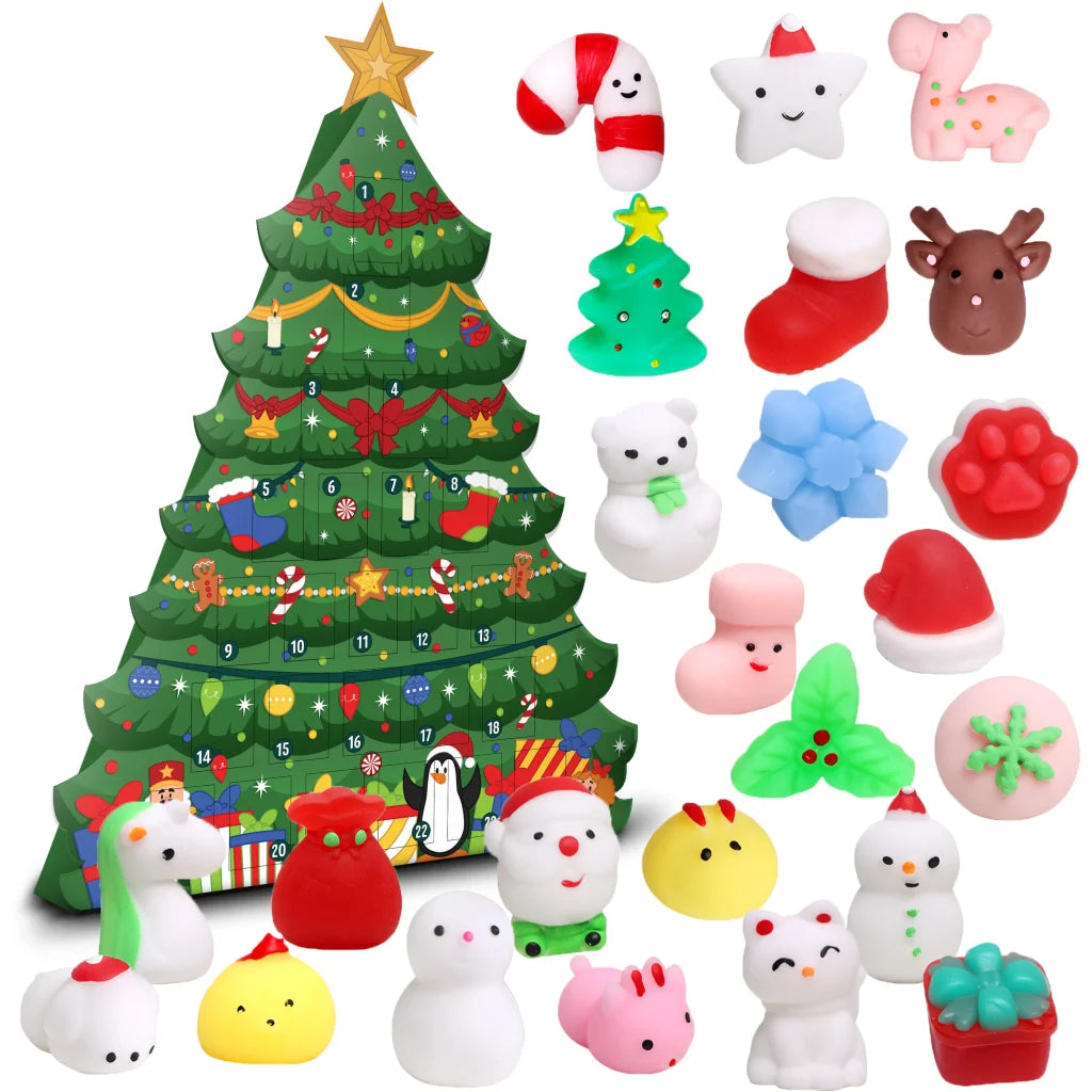 24Pcs Soft and Yielding Toys with Christmas Advent Calendar