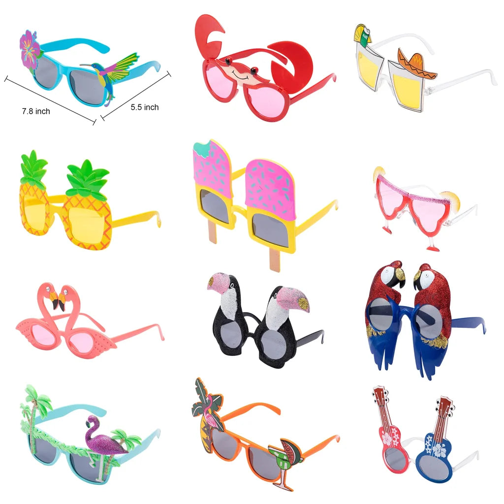 Luau Leis with Eye Glasses, 24 pcs