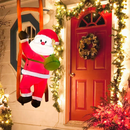 5.8ft Christmas Height Santa Climbing Inflatable with LED Lights