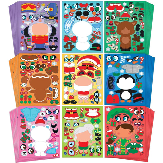 45Pcs Christmas Make A Face Sticker