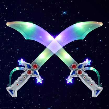 2pcs LED Flashing Buccaneer Pirate Sword 19.5in