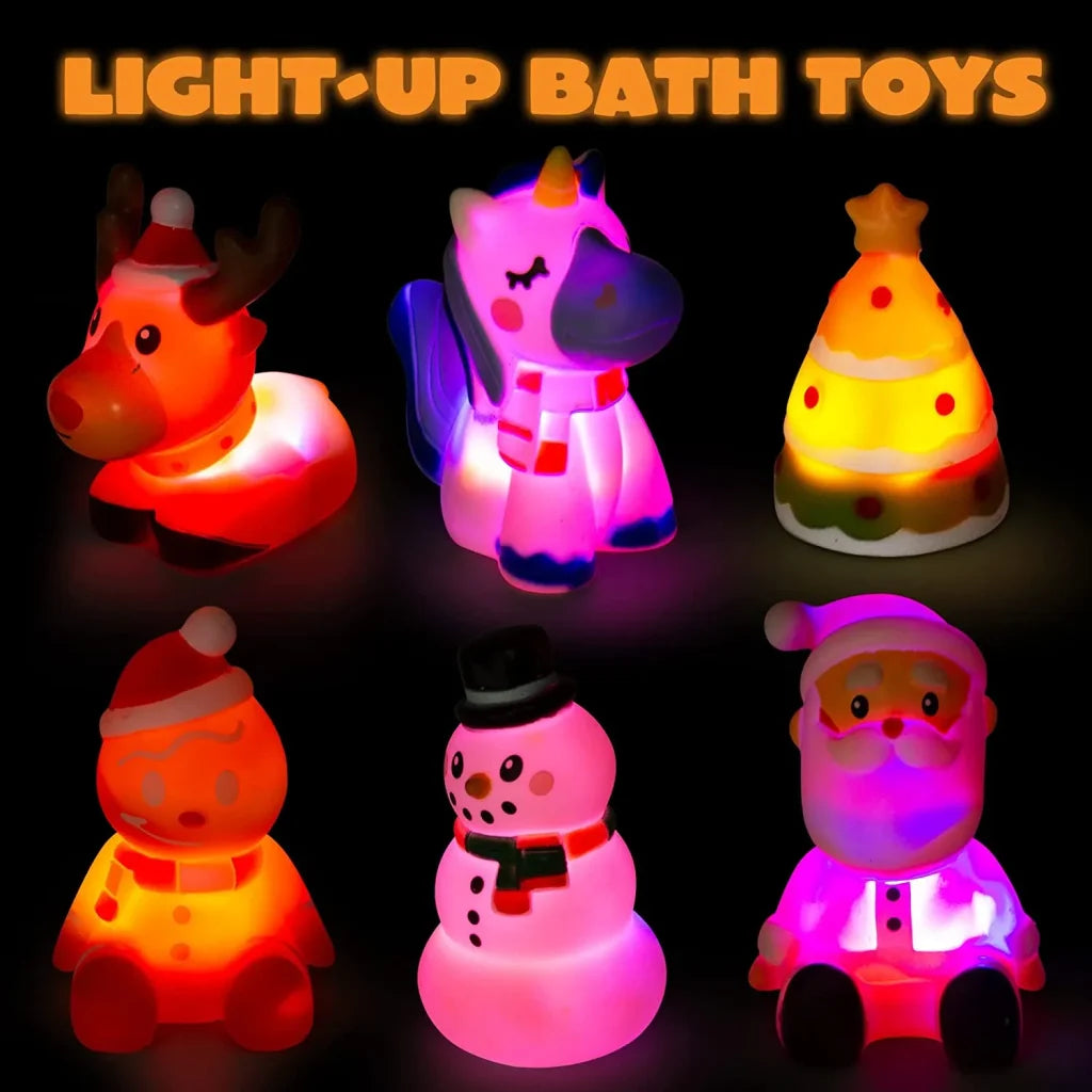 6pcs Christmas Characters LED Bath Toys