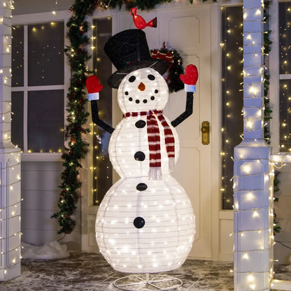 6ft 240 LED Warm White Collapsible Snowman