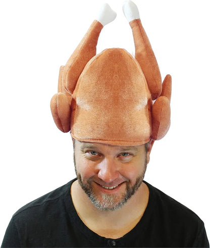 3Pcs Plush Roasted Turkey Hat