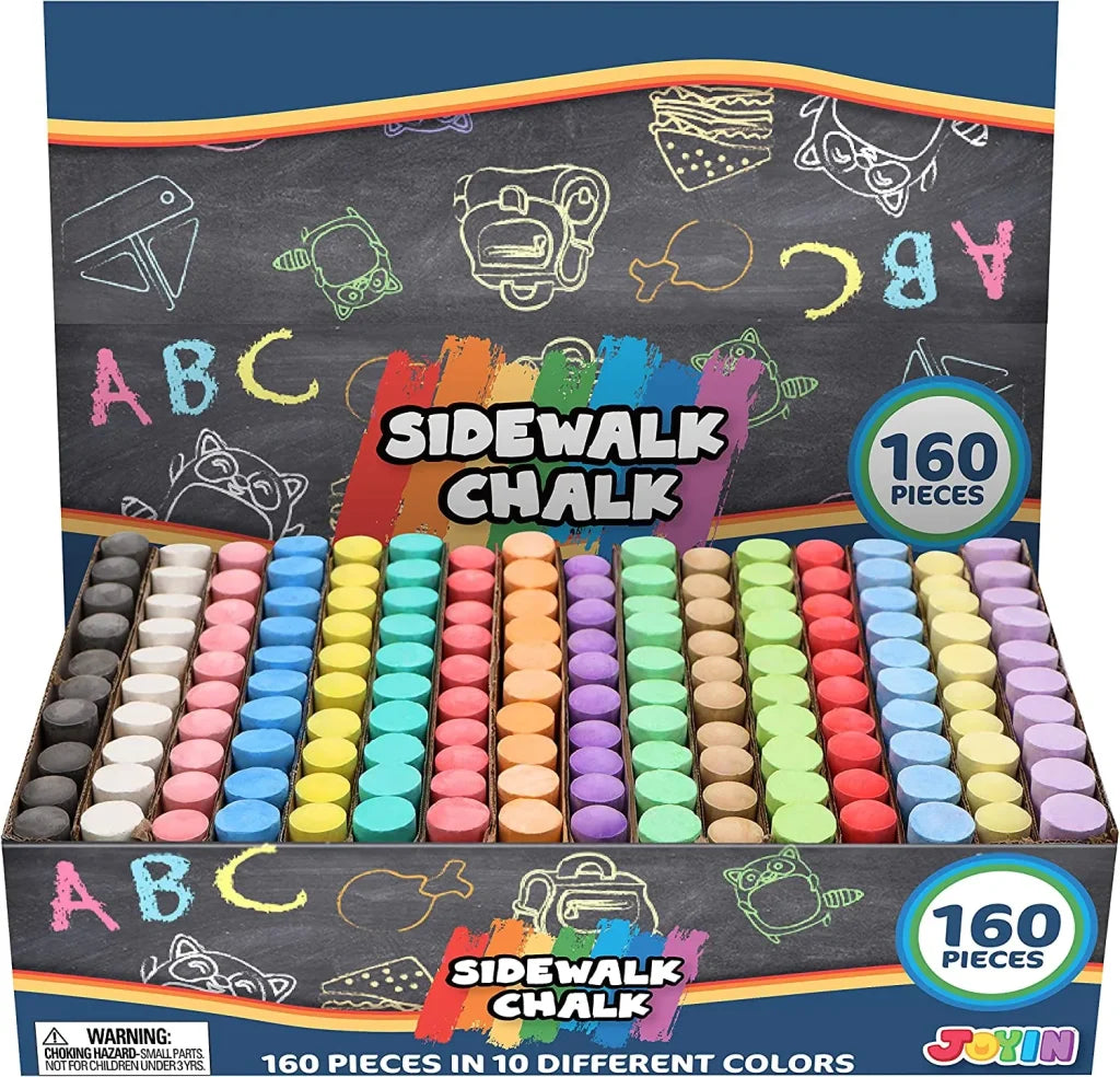 160pcs Washable Sidewalk Chalk