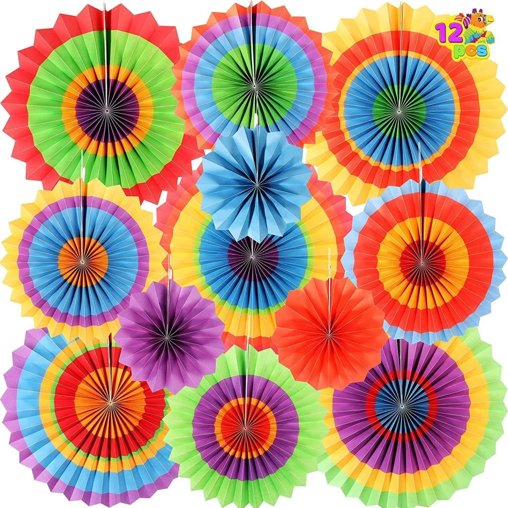 Cinco De Mayo Hanging Paper Fans Rosettes