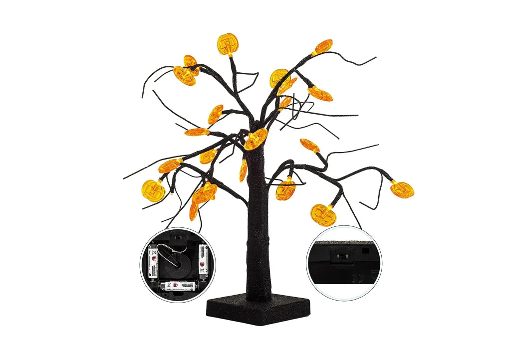 LED Spooky Tree Orange Pumpkin 1.5ft