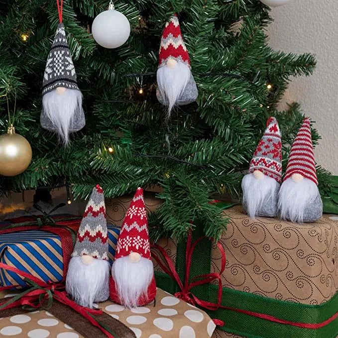 9pcs Gnome Christmas Ornaments Set 6in