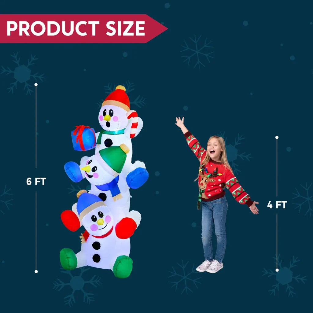 6ft LED Inflatable Snowman Decoration