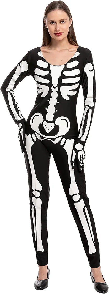 Womens Glow in the Dark Skeleton Halloween Costume