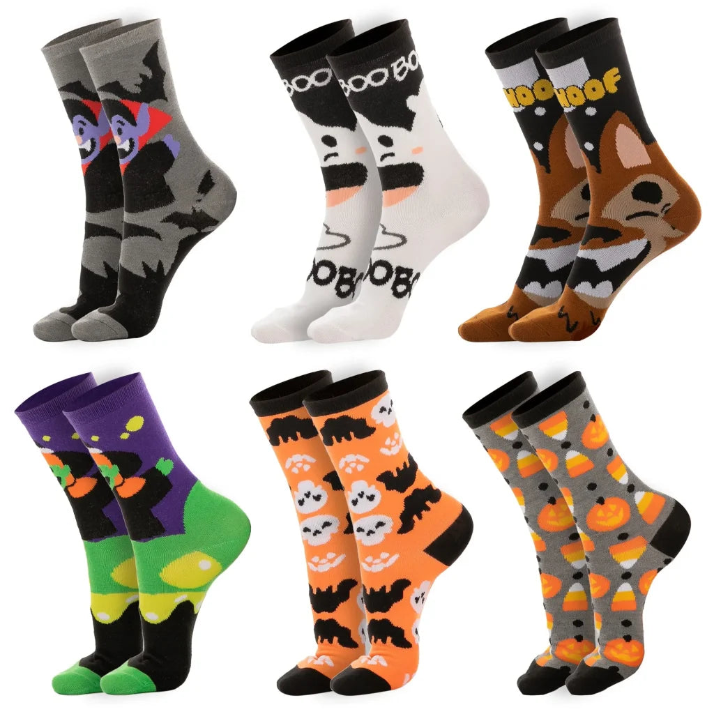 6pcs Womens Soft Cotton Halloween Socks