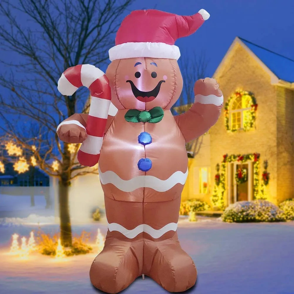 5ft LED Yard Decoration Inflatable Gingerbread Man