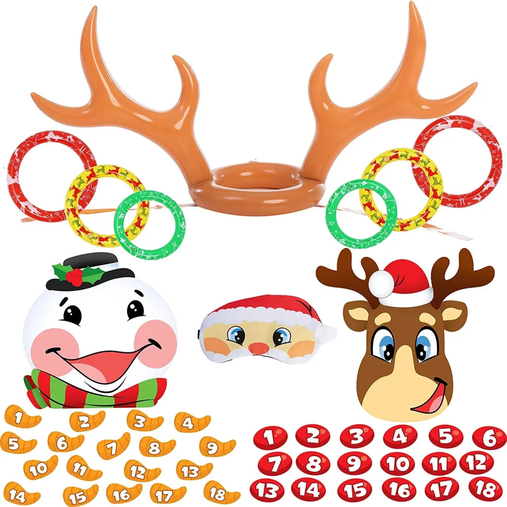 Inflatable Reindeer Antler Ring Toss Christmas Game Set