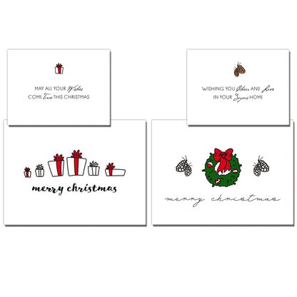 72pcs White Christmas Card Greetings 4.6in