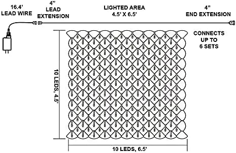 100 Warm White LED Christmas Net Lights