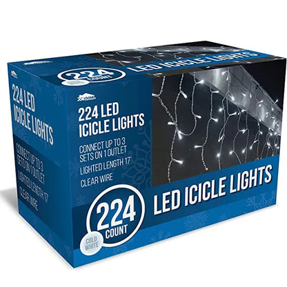 224 LED Multicolor Icicle Christmas Lights