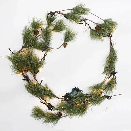 Pre lit Christmas Smokey Pine Garland