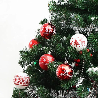 30pcs Red and White Christmas Ball Ornaments