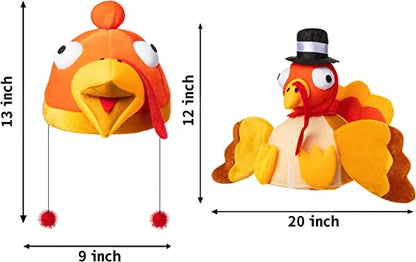 2Pcs Red Thanksgiving Turkey Hat