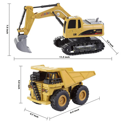 2pcs Remote Control Construction Vehicle Toy Set