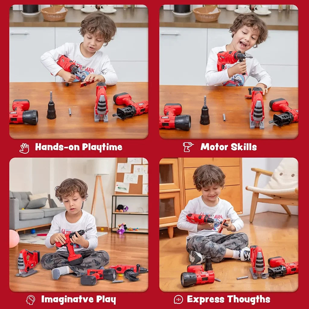 4 in 1 Kids Pretend Play Tool Set