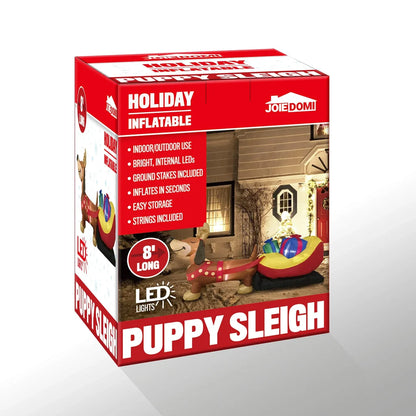 8ft Long Puppy Christmas Inflatable