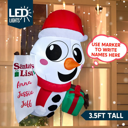 3.5ft Tall Christmas Inflatable Snowman