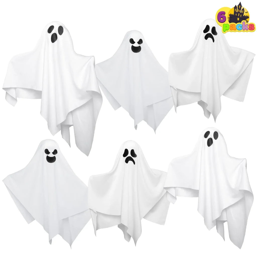 6pcs Halloween White Hanging Ghost 19.6in