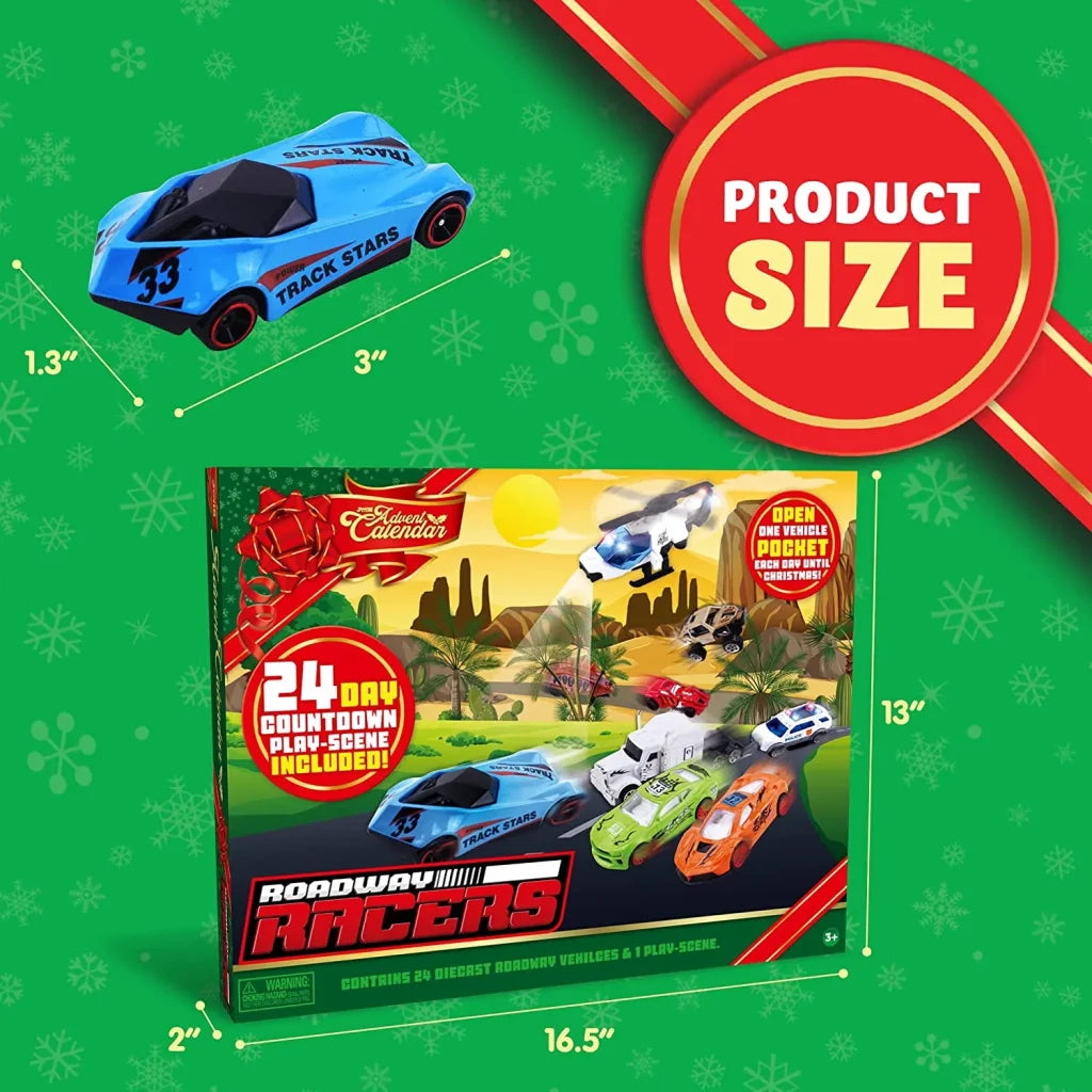 24 Days Die Cast Vehicle Toys Advent Calendar