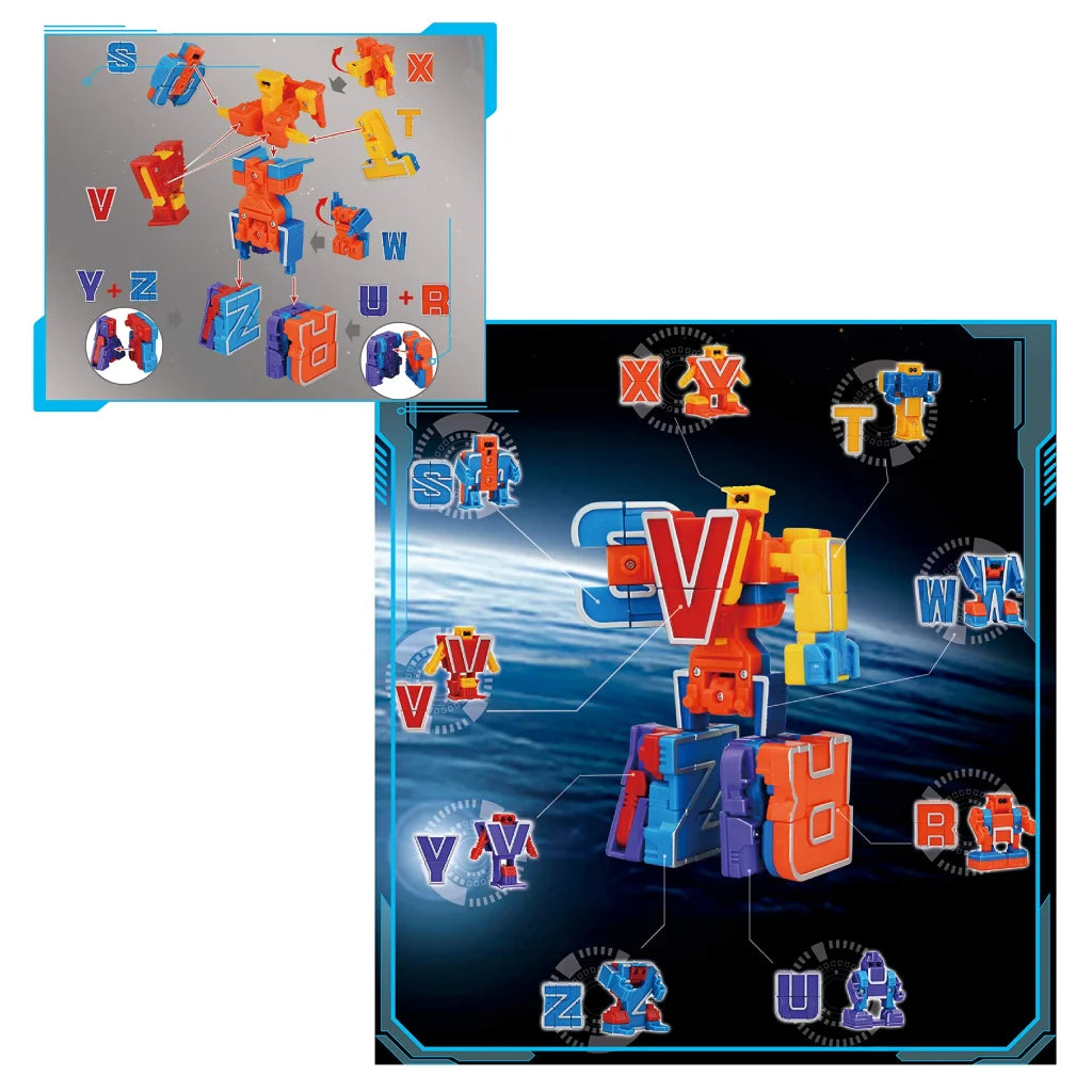 26pcs Alphabet Robots Toys for Kid 4.25in