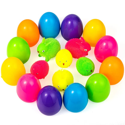 12Pcs Animal Rubber Toys Prefilled Easter Eggs 3in