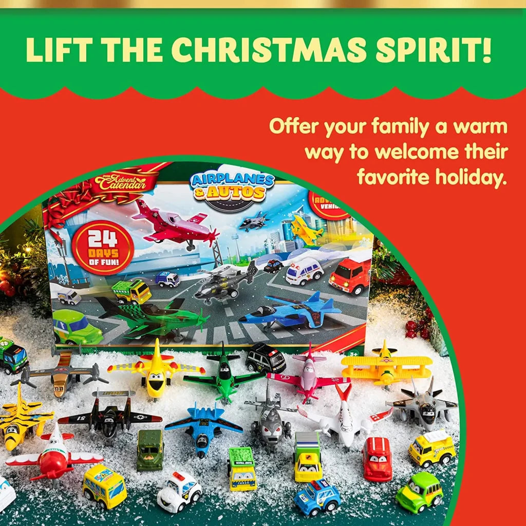 24 Days Airplane and Cars Advent Calendar