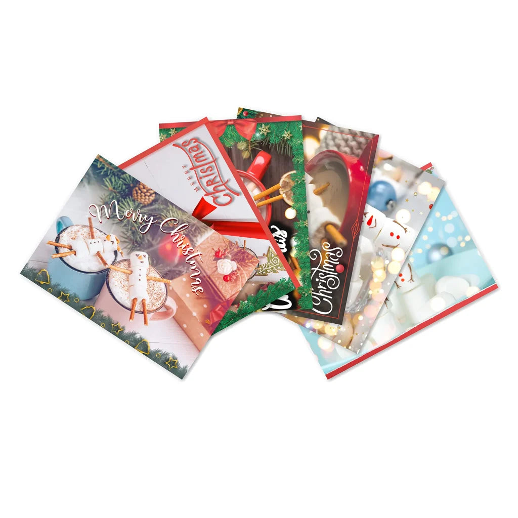 72pcs Christmas Marshmallow Holiday Cards