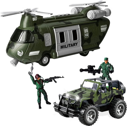 Military Vehicles Toys Set with Light and Sound Sirens