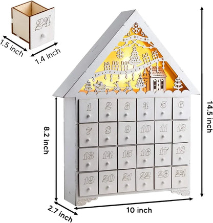 24 Days Wooden Christmas Advent Calendar 17in x 13in