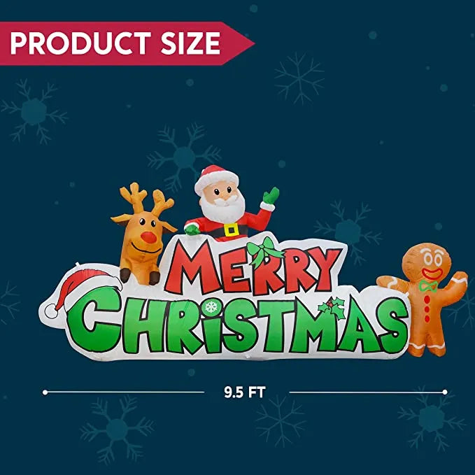 9.5ft Inflatable LED Merry Christmas Decoration