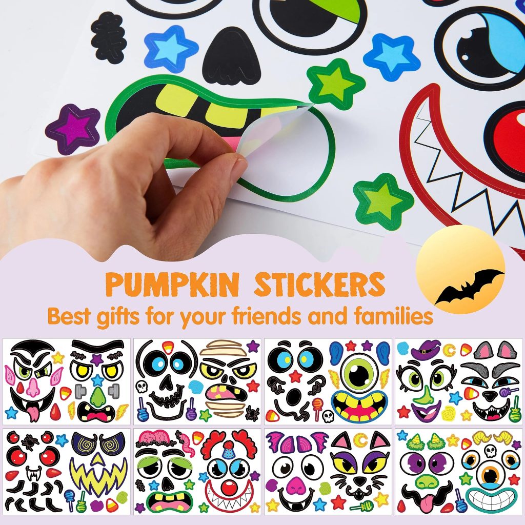 48 Pcs Halloween Pumpkin Decoration Stickers