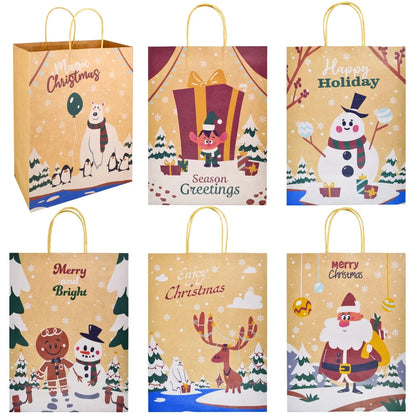 24pcs Kraft Paper Christmas Gift Bags