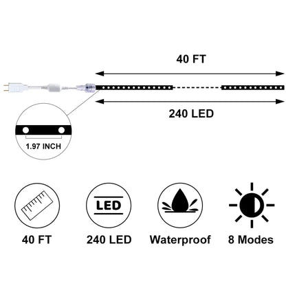 360 LED Candy Cane Rope Light 40ft