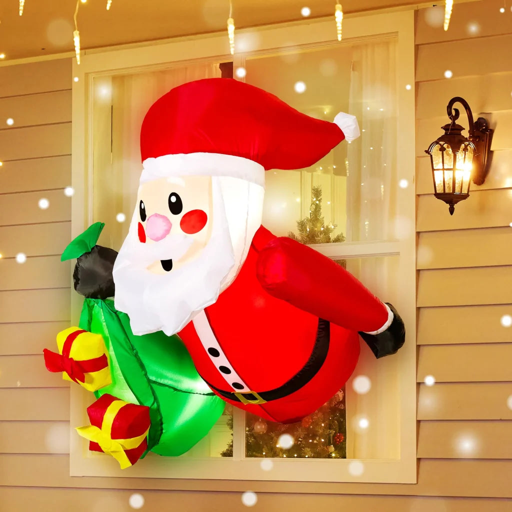 3.5ft Tall Christmas Inflatable Santa with Gift Bags